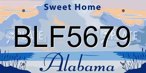 BLF5679 Alabama License Plate