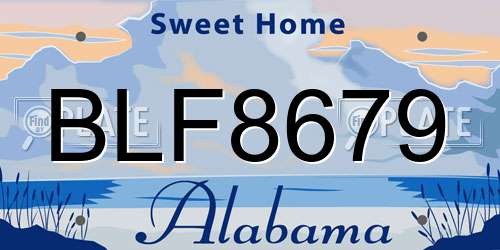 BLF8679 Alabama License Plate