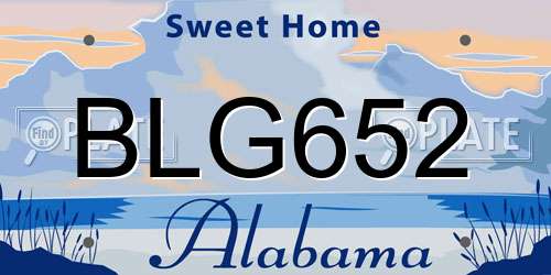 BLG652 Alabama License Plate