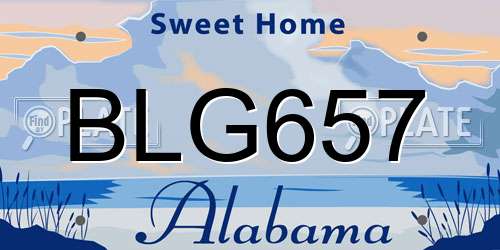 BLG657 Alabama License Plate