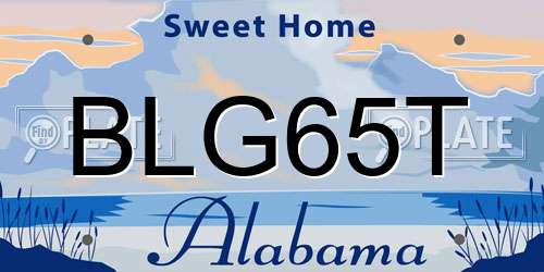 BLG65T Alabama License Plate