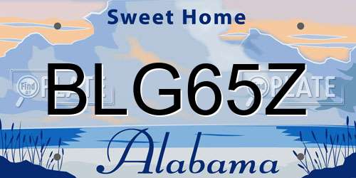 BLG65Z Alabama License Plate