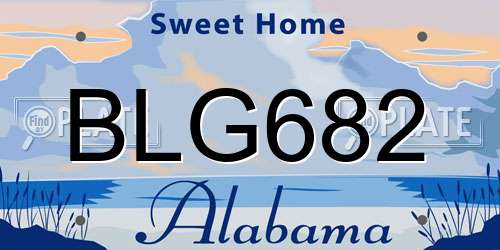 BLG682 Alabama License Plate