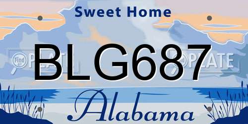 BLG687 Alabama License Plate