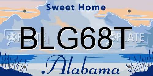 BLG68T Alabama License Plate