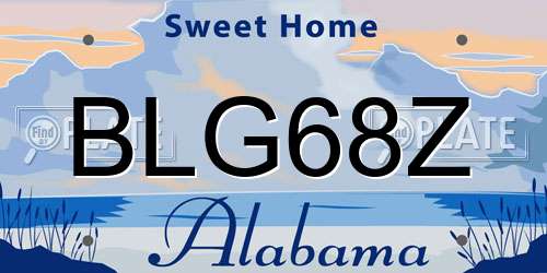BLG68Z Alabama License Plate