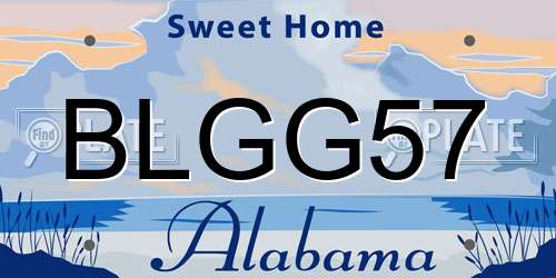 BLGG57 Alabama License Plate