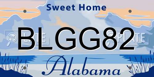 BLGG82 Alabama License Plate