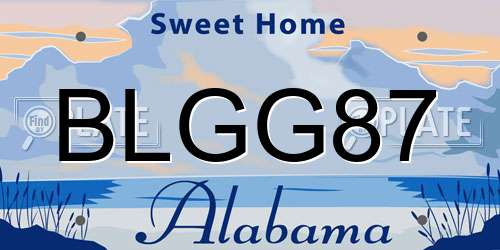 BLGG87 Alabama License Plate
