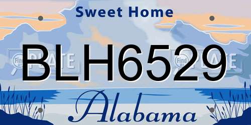 BLH6529 Alabama License Plate