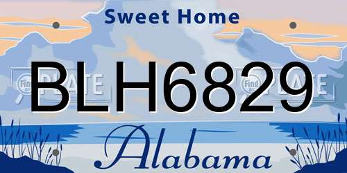 BLH6829 Alabama License Plate