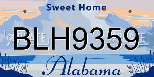 BLH9359 Alabama License Plate