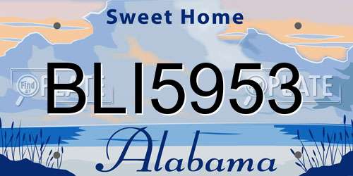 BLI5953 Alabama License Plate