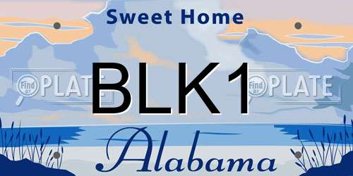 BLK1 Alabama License Plate