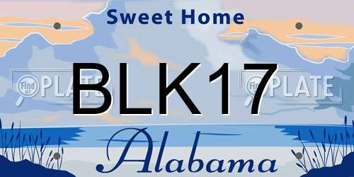 BLK17 Alabama License Plate