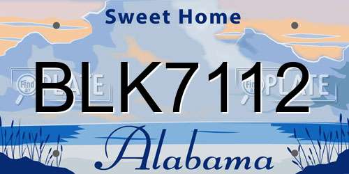 BLK7112 Alabama License Plate