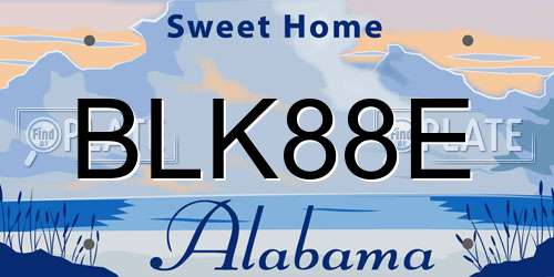BLK88E Alabama License Plate