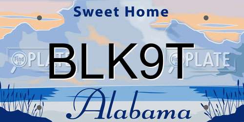 BLK9T Alabama License Plate