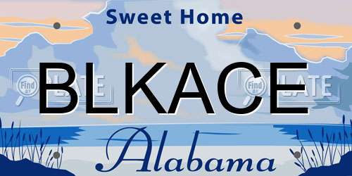 BLKACE Alabama License Plate
