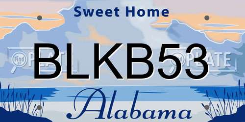 BLKB53 Alabama License Plate