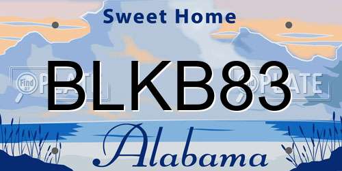 BLKB83 Alabama License Plate