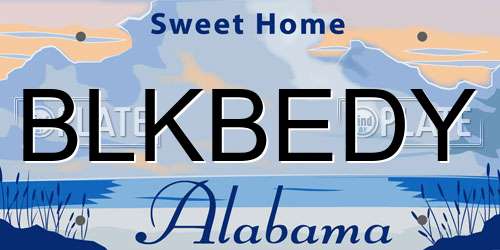BLKBEDY Alabama License Plate