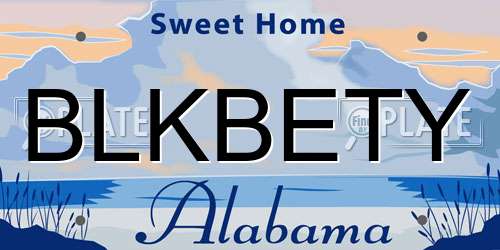 BLKBETY Alabama License Plate