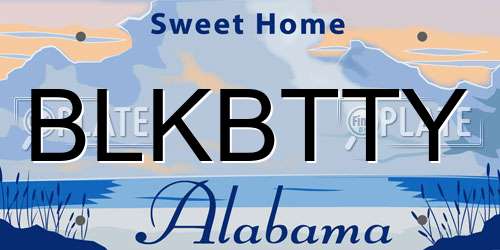 BLKBTTY Alabama License Plate