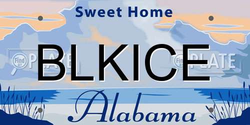 BLKICE Alabama License Plate