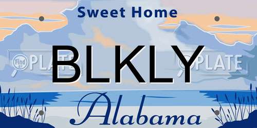 BLKLY Alabama License Plate