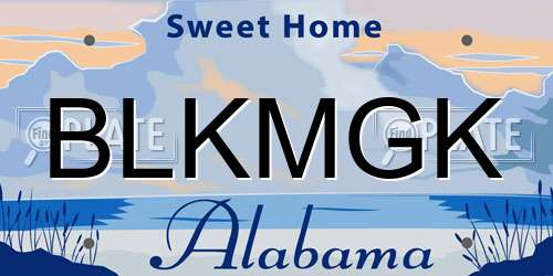 BLKMGK Alabama License Plate