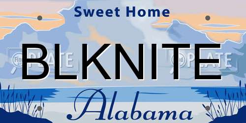 BLKNITE Alabama License Plate