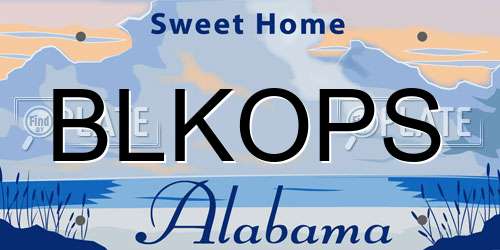 BLKOPS Alabama License Plate