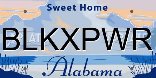 BLKXPWR Alabama License Plate