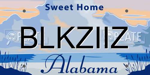 BLKZIIZ Alabama License Plate