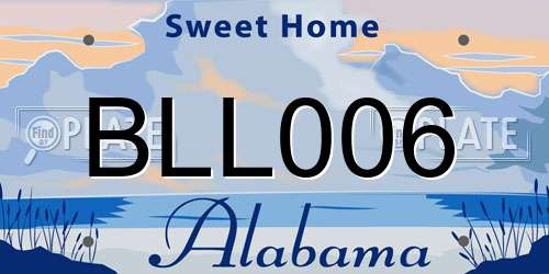 BLL006 Alabama License Plate