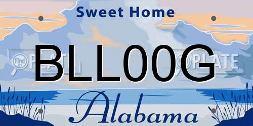 BLL00G Alabama License Plate
