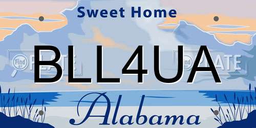 BLL4UA Alabama License Plate