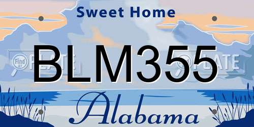 BLM355 Alabama License Plate