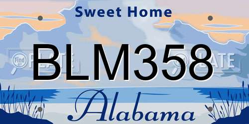 BLM358 Alabama License Plate