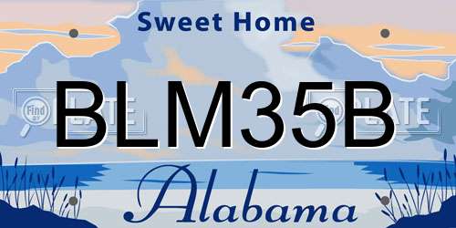 BLM35B Alabama License Plate