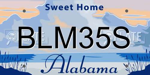 BLM35S Alabama License Plate