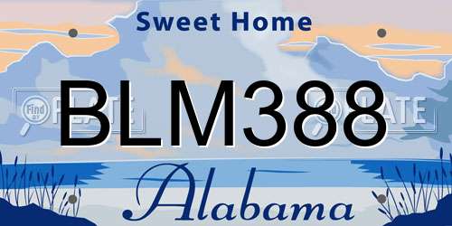 BLM388 Alabama License Plate