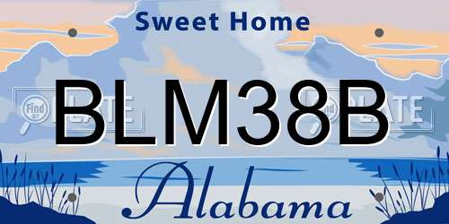 BLM38B Alabama License Plate