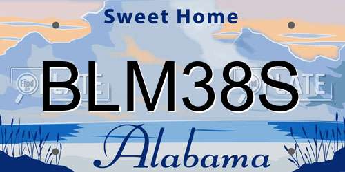 BLM38S Alabama License Plate