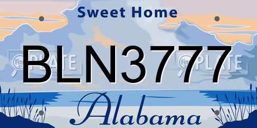 BLN3777 Alabama License Plate