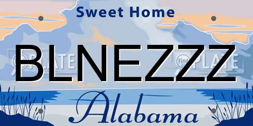 BLNEZZZ Alabama License Plate