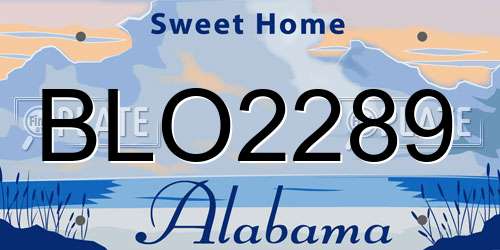 BLO2289 Alabama License Plate