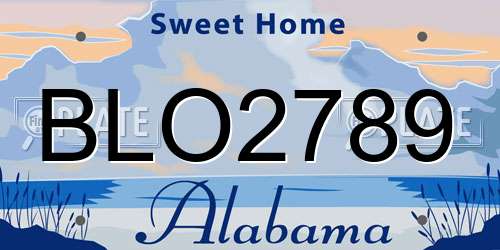 BLO2789 Alabama License Plate
