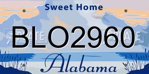 BLO2960 Alabama License Plate